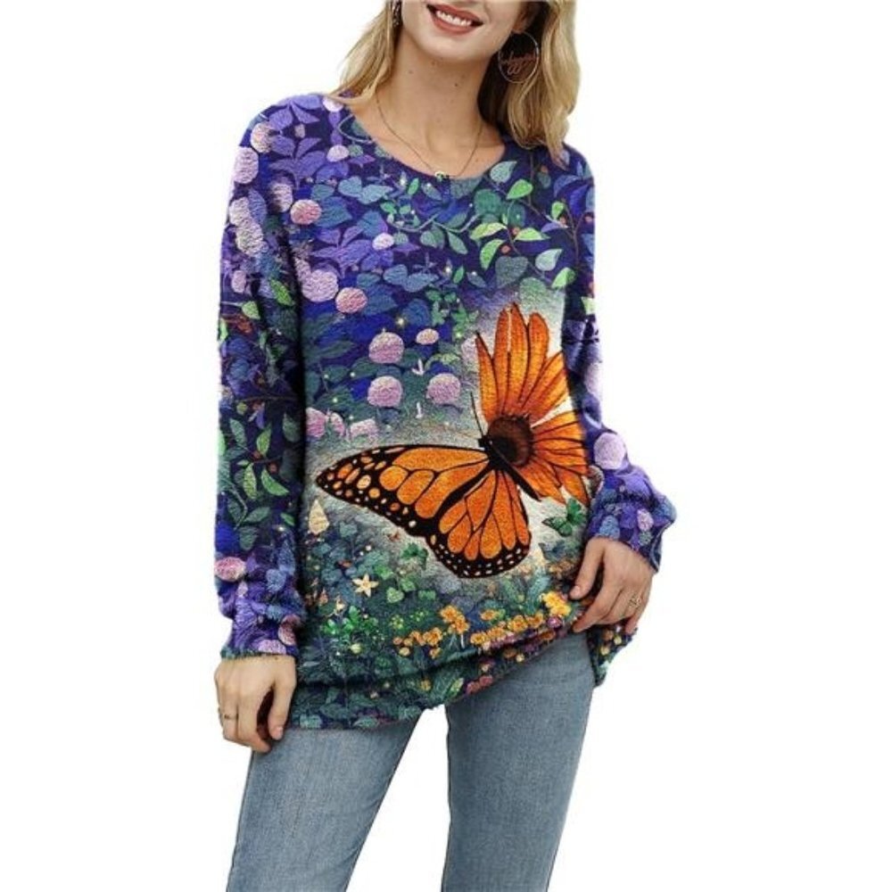 Oversized Pullover Sweaters Women Sweater Graphic Casual Loose Long Sleeve Knit